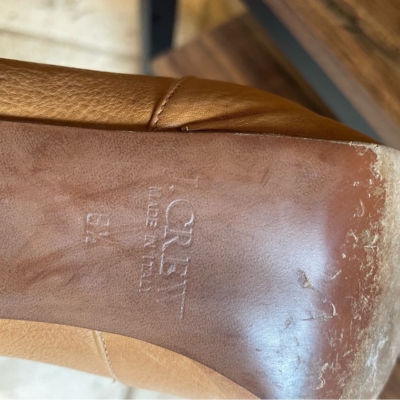 J. Crew GREER Tan Leather Platform Pumps Buckle - Picture 8 of 10